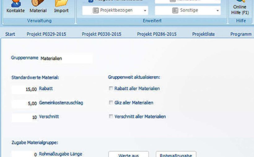 Verwaltung der Artikelpreise