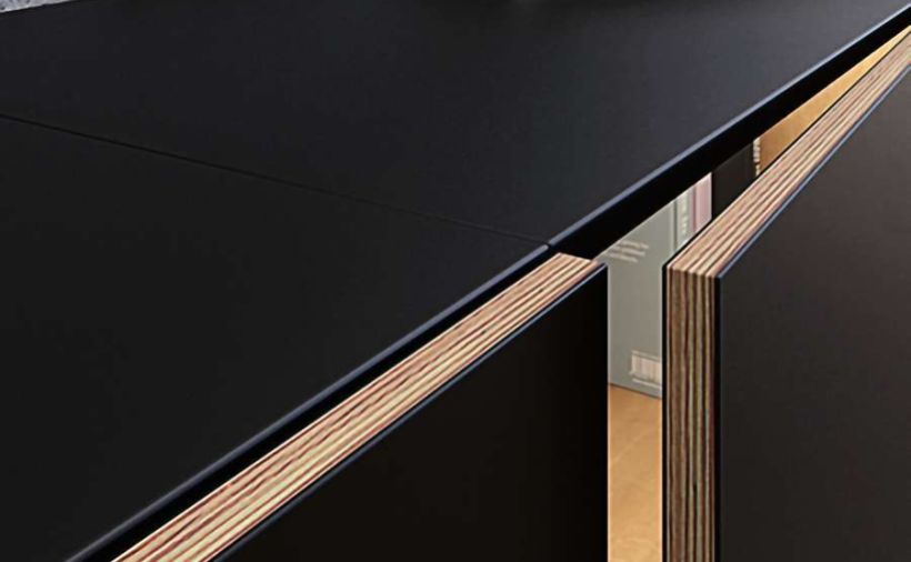 Linoleum, Alu, Lack und Furnier