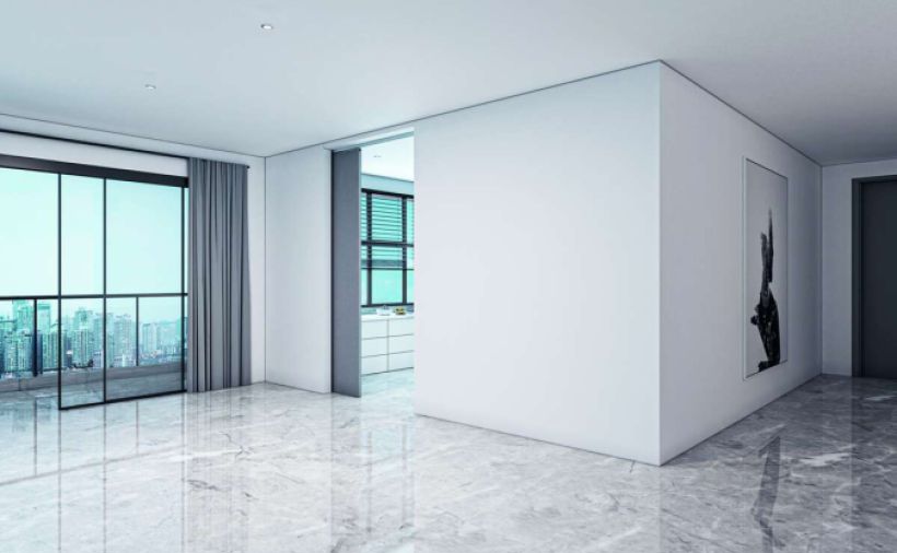 Die schwere Last parkt in der Wand