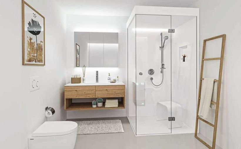 Individuell gestaltete Dampfdusche