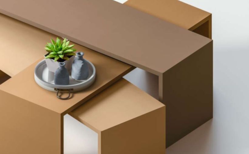 Möbellinoleum in drei neuen Erdtönen