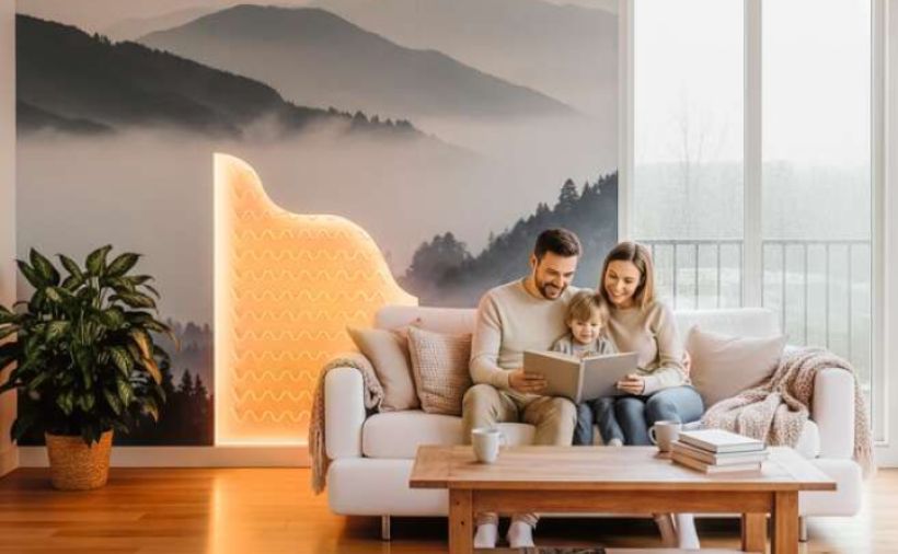 Ein Kachelofen-Effekt aus der Wand